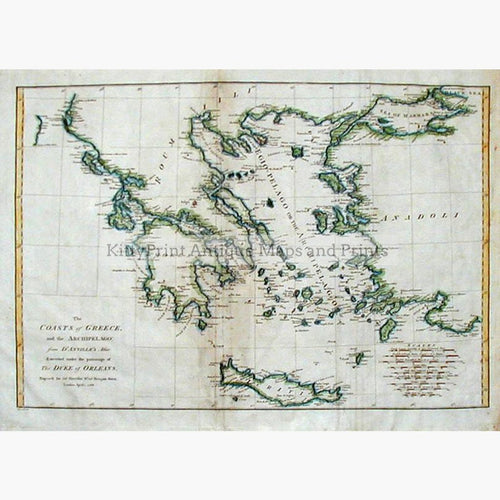 The Coasts of Greece and the Archipelago 1788 Maps KittyPrint 1700s Greece