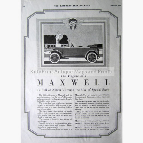 The Engine Of A Maxwell Motor Car 1920 Prints
