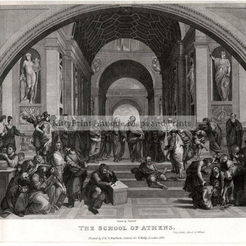 The School of Athens 1833 Prints KittyPrint 1800s Castles & Historical Buildings Genre Scenes Greece
