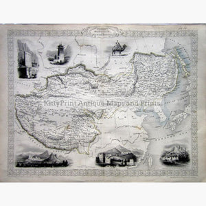 Thibet Mongolia and Mandchouria 1855 Maps KittyPrint 1800s China Japan & Korea