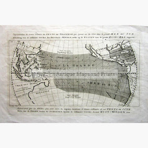 Trade Winds along the South Sea Vents de traverse 1767 Maps KittyPrint 1700s Australia & Oceania Canada & United States Sea Charts World Maps