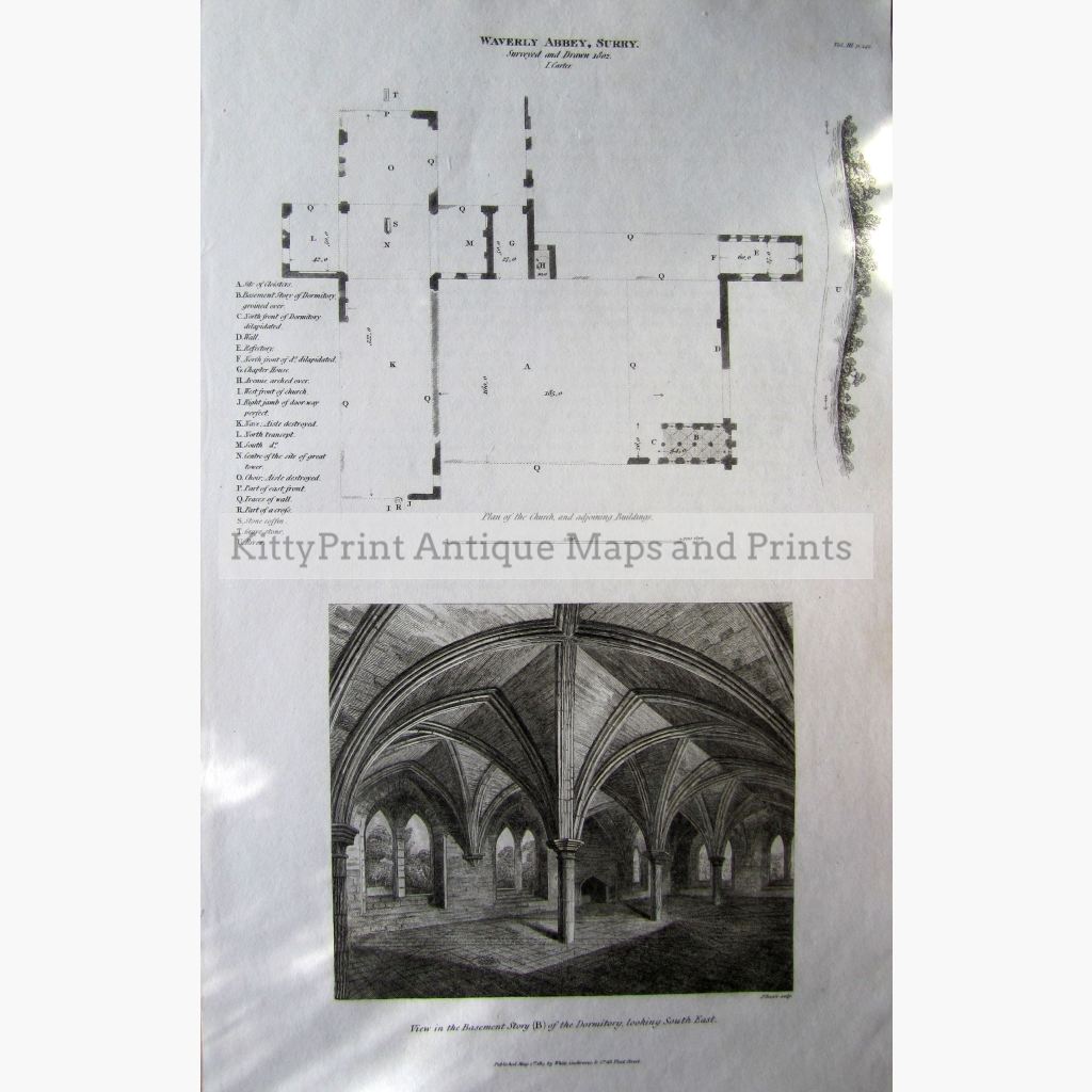 Waverly Abbey Surrey 1813 Prints